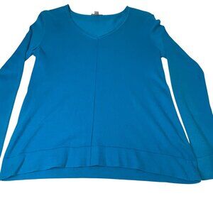 J. Jill Women's  Size XS Petite Blue V-Neck Long Sleeve Sweater Cotton Blend